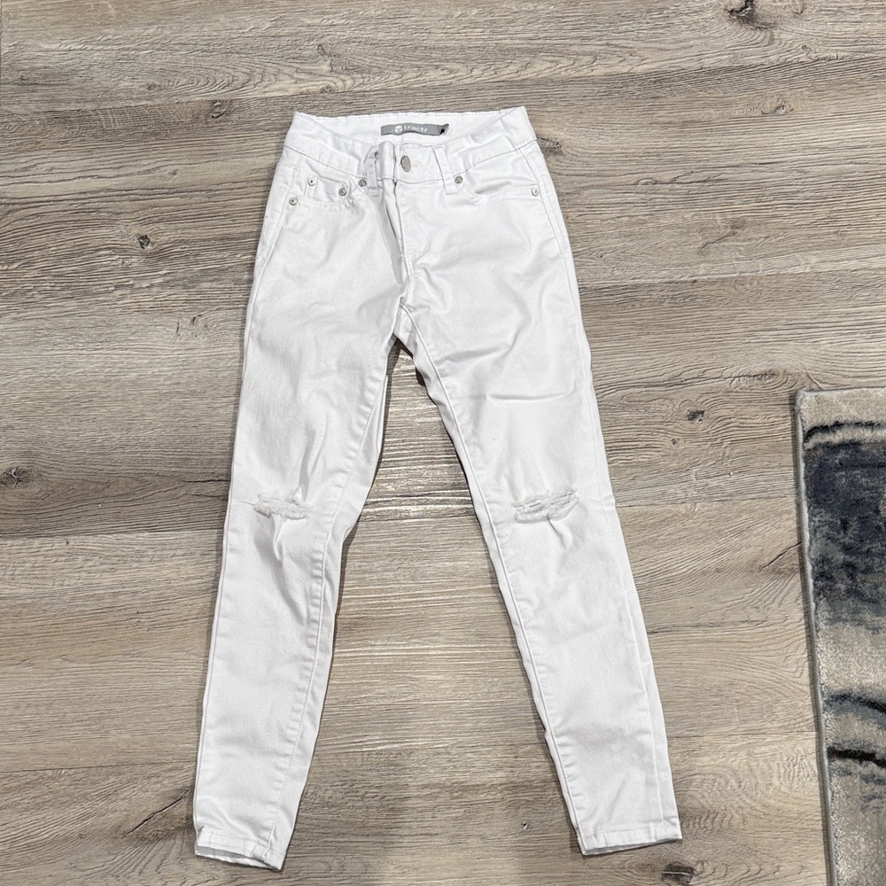 Tractr White Ripped Skinny Jeans girls size 7